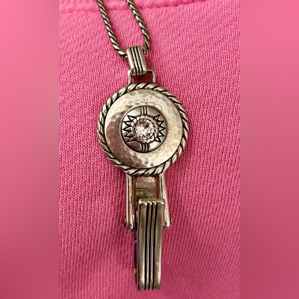 Brighton Silver-Tone Sunburst Lanyard with Crystal Accent